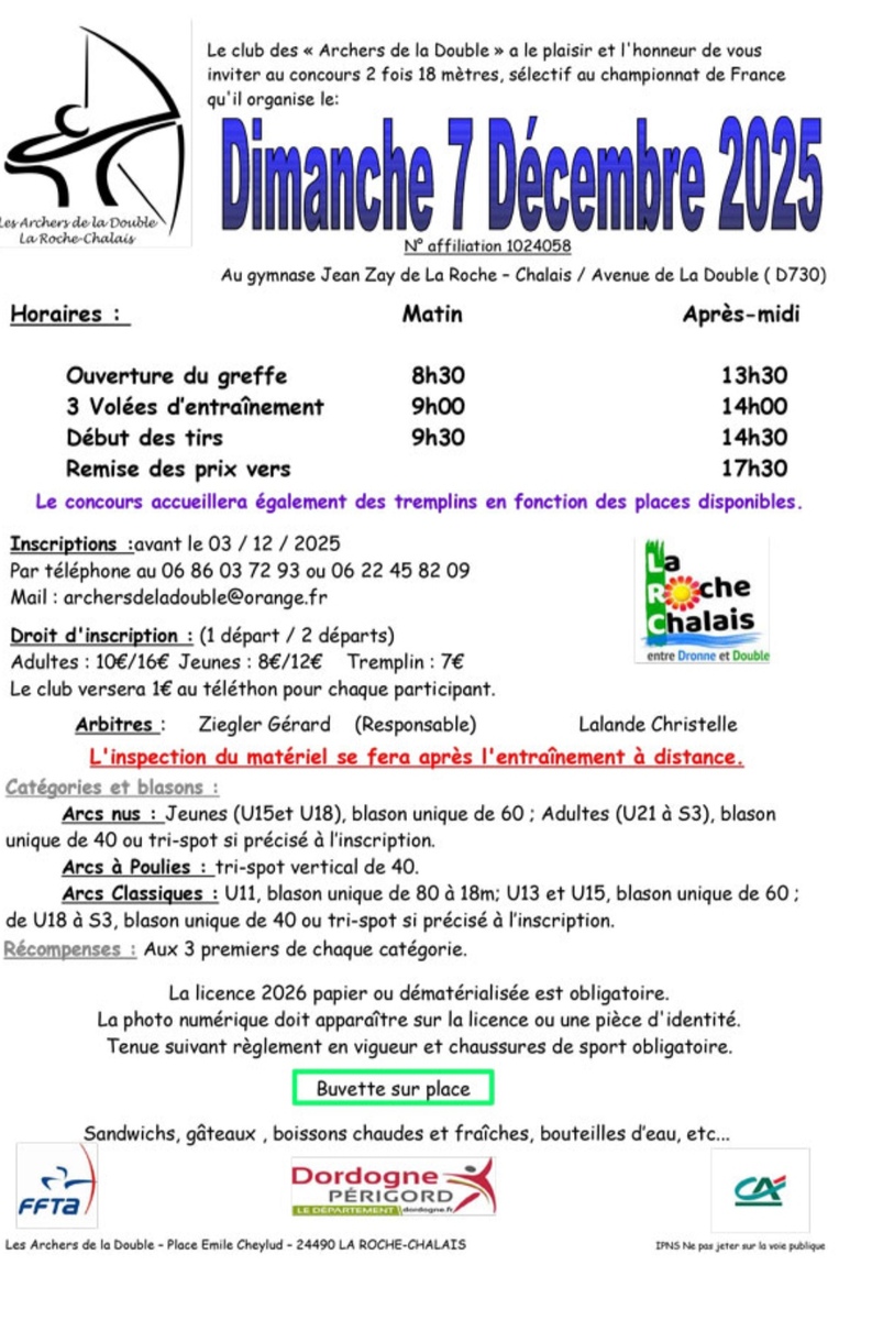 Concours 18M le 07 décembre2025